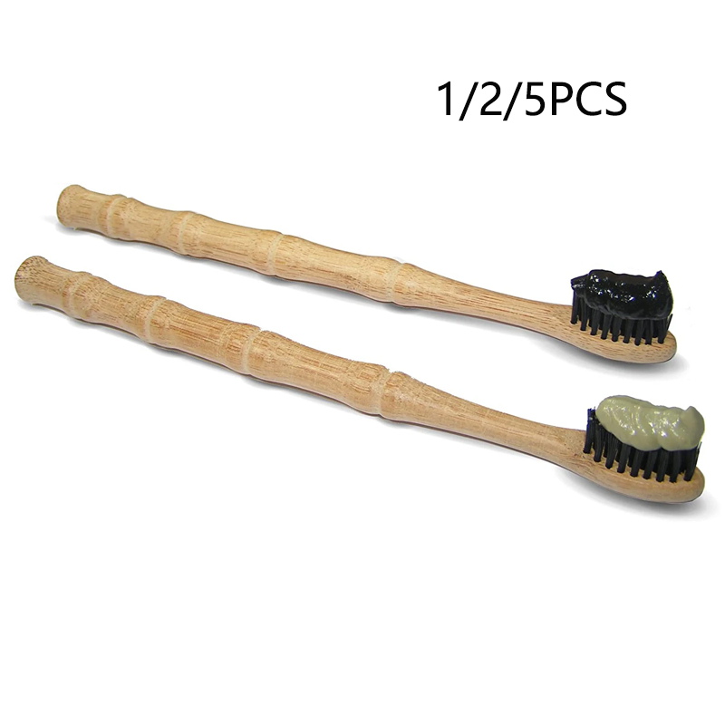 1/2/5 Pcs Natural Biodegradabl - огляд і ціна Bamboo Toothbrush Set