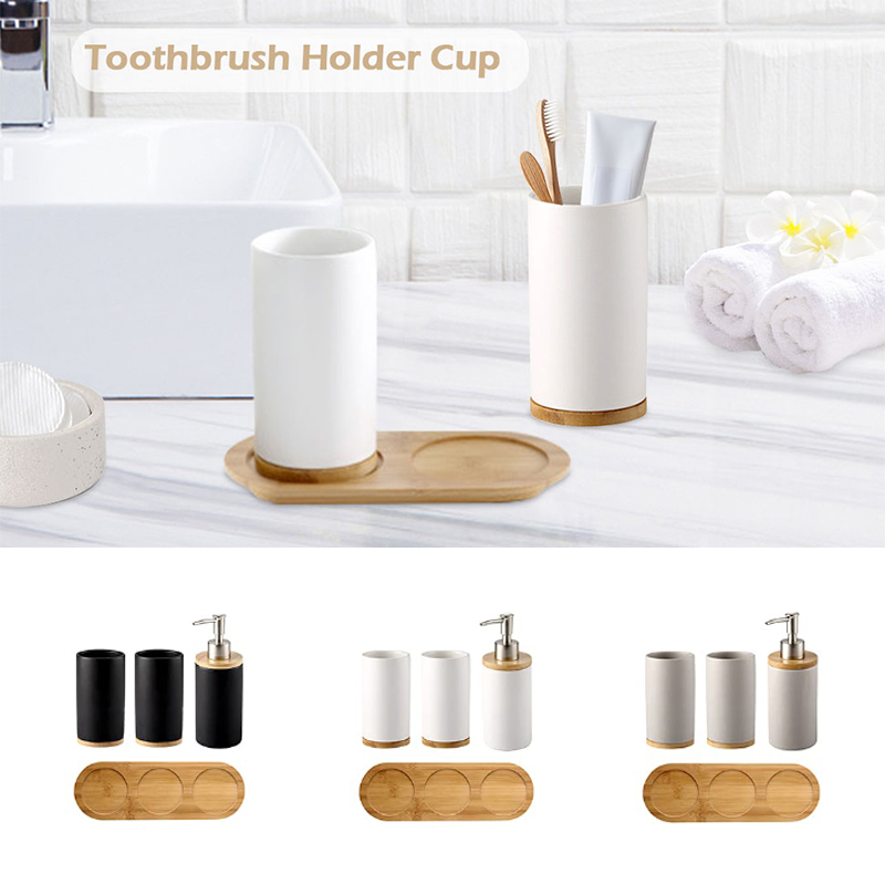 Ceramic Bathroom Set Fine Cera - огляд і ціна Bamboo Toothbrush Set