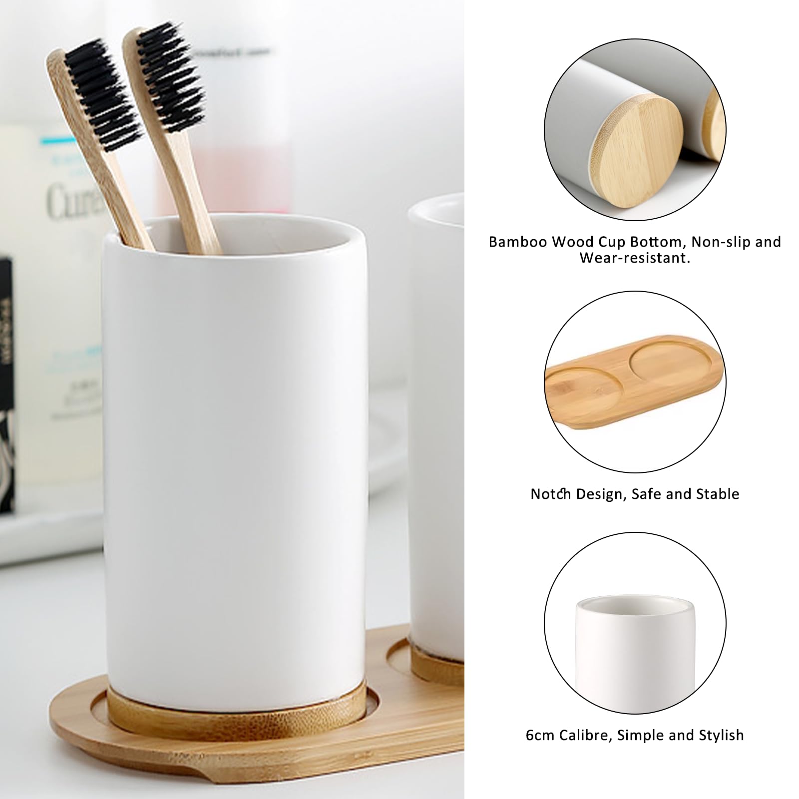 Ceramic Bathroom Set Fine Cera - огляд і ціна Bamboo Toothbrush Set